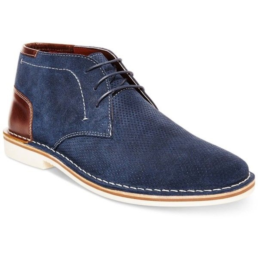 Steve Madden Blue Leather Hendrick Ankle Chukka Size 8